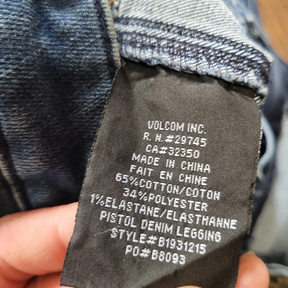 Volcom Pistol Denim Legging Dark Wash Jeans Size Junior's 7 - Picture 13 of 13